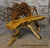 Upcycled Driftwood & Rescued Wood Log Benches 2 small