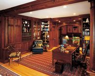 Walnut Library With Fireplace And Gun Cabinets 2 small