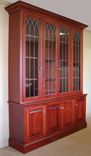 Cherry Bookcase W/ Leaded Glass Doors 1 small