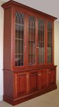 Cherry Bookcase W/ Leaded Glass Doors 2 small