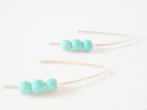 Sterling Silver And Turquoise Howlite Earrings 2 small