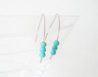 Sterling Silver And Turquoise Howlite Earrings 3 small