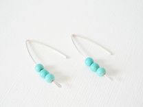 Sterling Silver And Turquoise Howlite Earrings 5 small