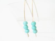 Sterling Silver And Turquoise Howlite Earrings 6 small