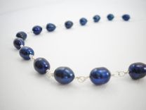 Blue Freshwater Pearl And Sterling Silver Necklace 1 small