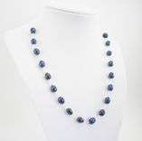 Blue Freshwater Pearl And Sterling Silver Necklace 5 small