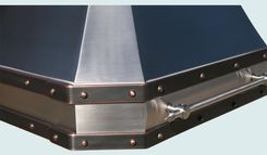 Stainless Range Hood With Dark Copper Straps 4 small