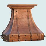 Copper Range Hood With Copper Straps & Hammering 1 small