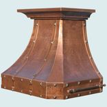 Copper Range Hood With Copper Straps & Hammering 2 small