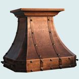 Copper Range Hood With Copper Straps & Hammering 3 small