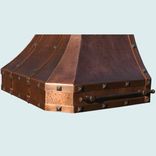 Copper Range Hood With Copper Straps & Hammering 4 small