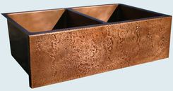 Copper Sink With Reverse Hammered Apron 1 small