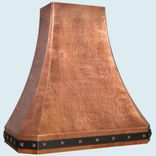 Copper Range Hood With Black Steel Strap & Hammering 1 small