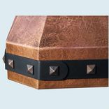 Copper Range Hood With Black Steel Strap & Hammering 4 small