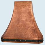 Copper Range Hood With Black Steel Strap & Hammering 2 small