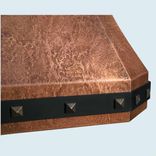 Copper Range Hood With Black Steel Strap & Hammering 5 small