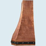 Copper Range Hood With Black Steel Strap & Hammering 6 small