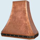 Copper Range Hood With Black Steel Strap & Hammering 3 small