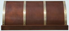 Copper Range Hood With Brass Straps & Rivets 2 small