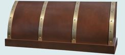 Copper Range Hood With Brass Straps & Rivets 3 small