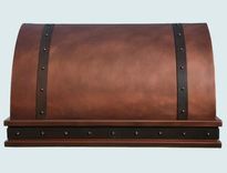 Copper Range Hood With Dark Brass Straps & Inset Band 2 small