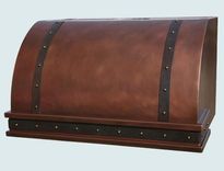 Copper Range Hood With Dark Brass Straps & Inset Band 3 small