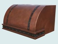Copper Range Hood With Dark Brass Straps & Inset Band 4 small