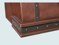 Copper Range Hood With Dark Brass Straps & Inset Band 5 small