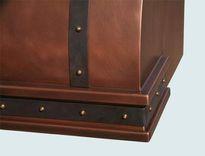 Copper Range Hood With Dark Brass Straps & Inset Band 6 small
