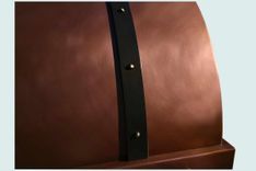 Copper Range Hood With Brass Pot Rail & Straps 5 small