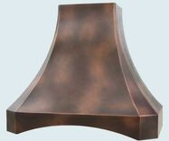 Copper Range Hood With Arched Band & Patterned Patina 2 small