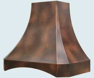 Copper Range Hood With Arched Band & Patterned Patina 3 small