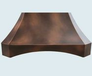 Copper Range Hood With Arched Band & Patterned Patina 4 small