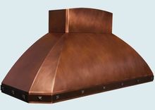 Copper Range Hood With Curved Stack & Brass Strap 1 small