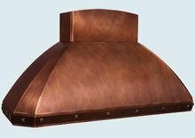Copper Range Hood With Curved Stack & Brass Strap 2 small