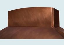 Copper Range Hood With Curved Stack & Brass Strap 5 small