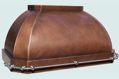 Copper Range Hood With Stainless Pot Rail 1 small