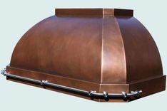 Copper Range Hood With Stainless Pot Rail 3 small