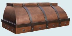 Copper Range Hood With Brass Straps & Clavos 1 small