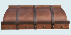 Copper Range Hood With Brass Straps & Clavos 2 small