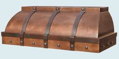 Copper Range Hood With Brass Straps & Clavos 3 small