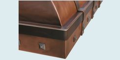 Copper Range Hood With Brass Straps & Clavos 5 small