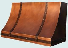 Copper Range Hood With Brass Straps 4 small