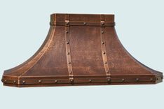 Copper Range Hood With Hammering & Straps 1 small