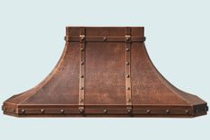 Copper Range Hood With Hammering & Straps 2 small