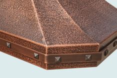 Copper Range Hood With Hammering & Straps 4 small