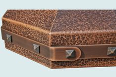 Copper Range Hood With Hammering & Straps 5 small