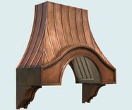 Copper Range Hood With Corbels & Angled Filters 1 small