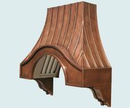 Copper Range Hood With Corbels & Angled Filters 3 small
