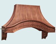 Copper Range Hood With Corbels & Pot Rails 1 small